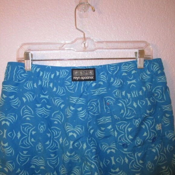 New REYN SPOONER Board Size 36 SHORTS Swim Trunks POCKETS Drawstring FLY Fish - Picture 10 of 12